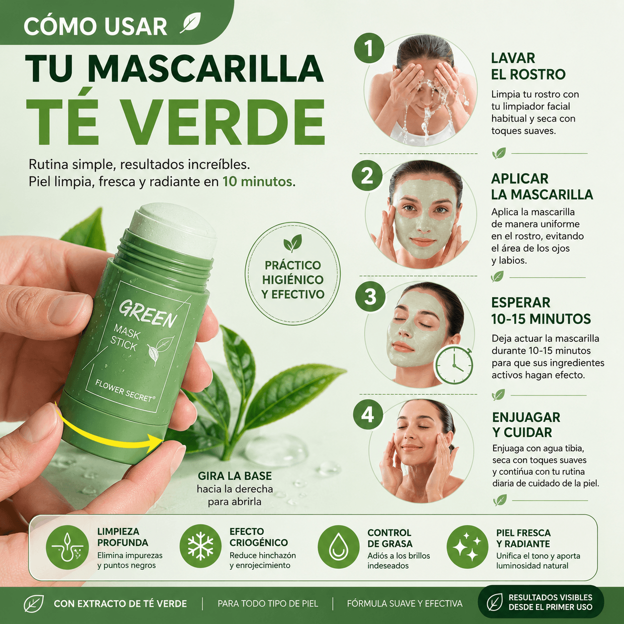 Mascarilla Facial Te Verde Flower Secret®