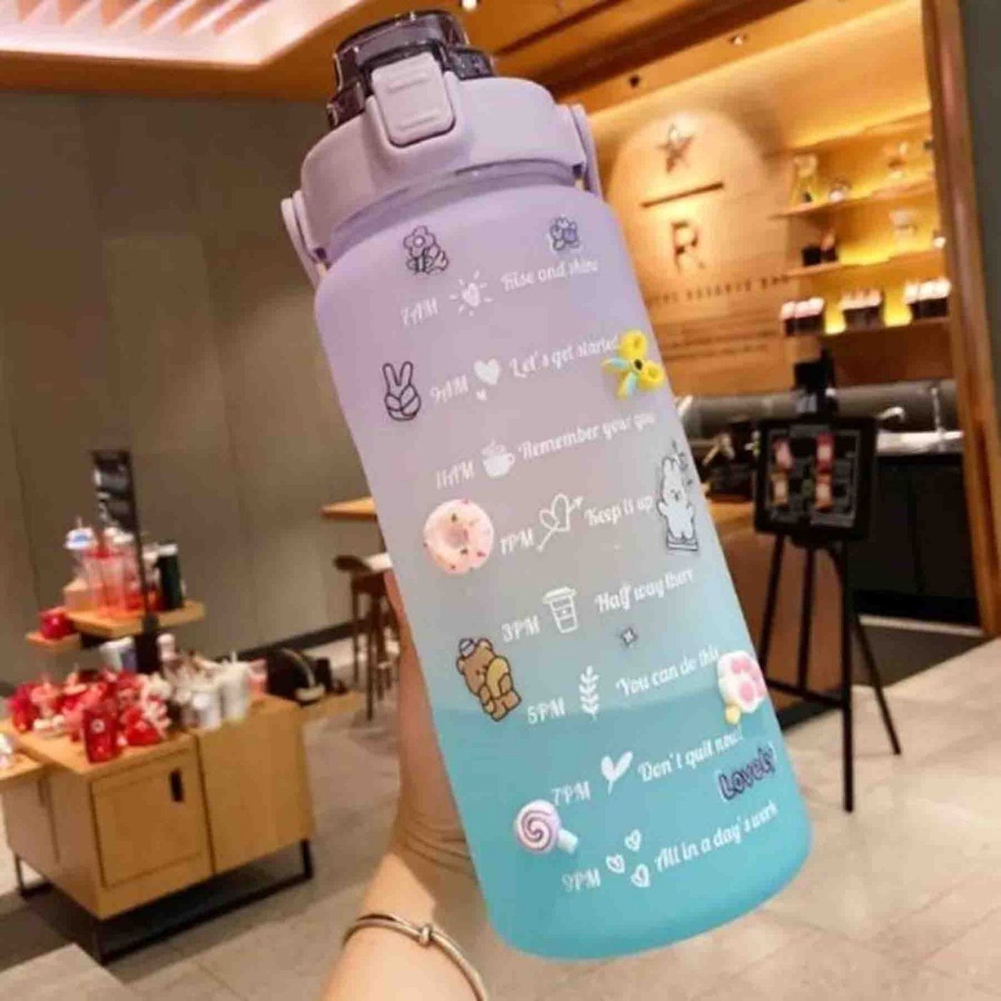 Botella motivacional 2 Litros con Stickers